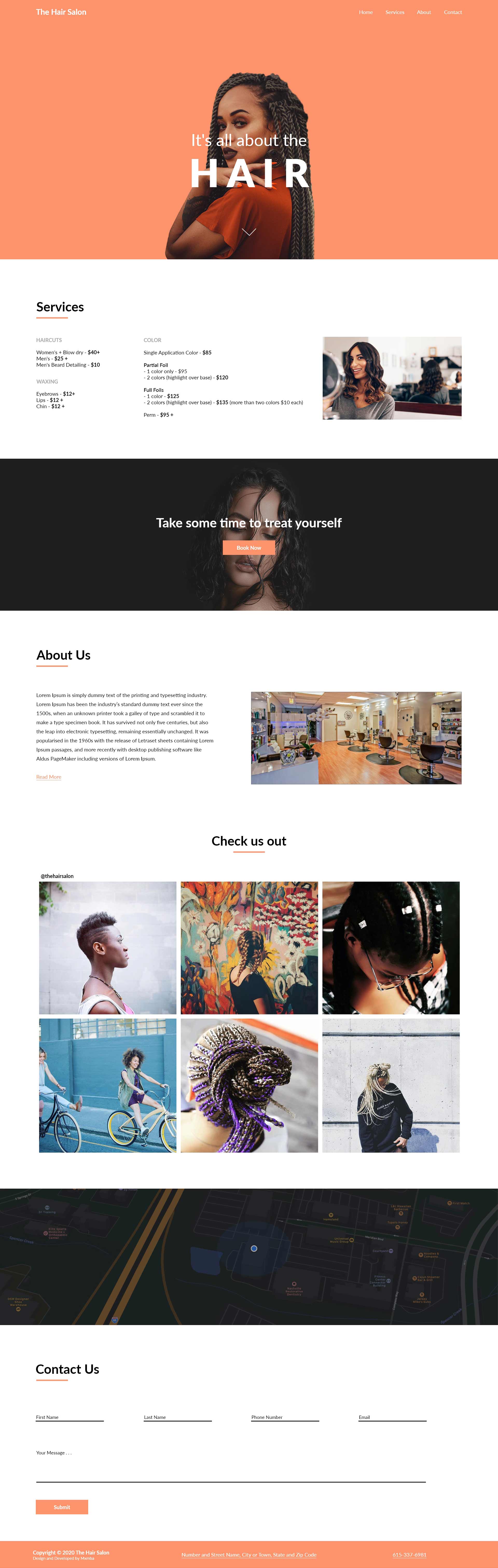 Hair Salon Website Design Concept